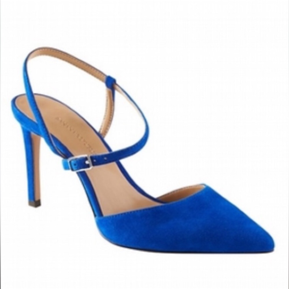 Asymmetrical Suede Heels